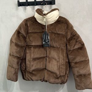 Pajar reversible puffer down coat, size M, nwt, taupe color